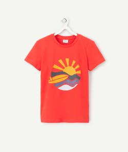 T-shirt garçon en coton biologique rouge thème surf - 2 A