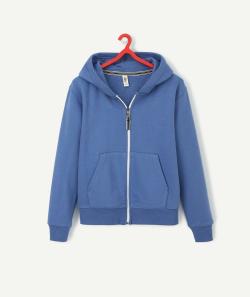 Sweat à capuche zippé garçon bleu - XS