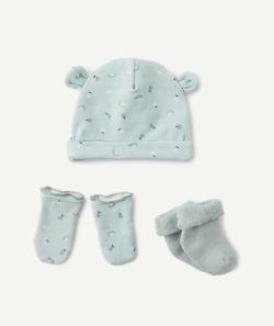 Le kit naissance bonnet gants et chaussettes en coton biologique - TU