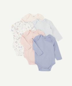Le lot de 5 bodies fonds marins en coton biologique - 1 M