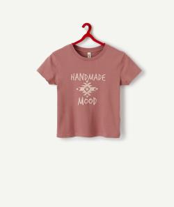 Le t-shirt vieux rose en coton biologique avec message - 10 A