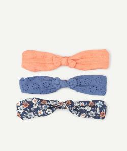 Le lot de 3 bandeaux unis et fleuri en coton - 8-14 A