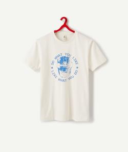 Le t-shirt blanc en coton biologique avec flocage skate - 10 A