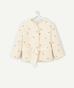 Veste matelassée bébé fille écrue avec imprimés graphiques - 18 M