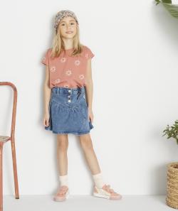La jupe en denim avec boutons et noeud - 2 A