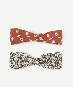 Le lot de 2 bandeaux noir et terracotta fleuris - 8-14 A