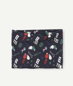 Le snood bleu marine animation boxe en coton - TU