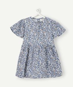 La robe bleue avec imprimé fleuri - 6 M