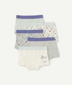 Lot de 5 boxers garçon en coton biologique thème dinosaure et skate - 4 A
