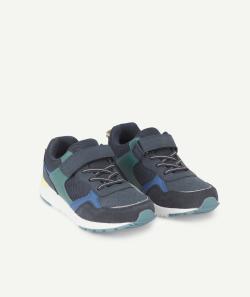 Baskets garçon bleues avec lacets élastiqués et scratch - 30