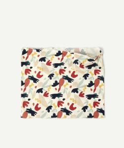 Snood bébé garçon en coton écru avec formes colorées - TU