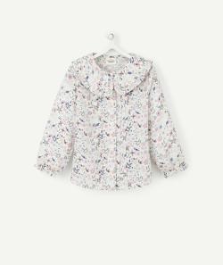 Chemise bébé fille en coton imprimée fleuri avec col - 9 M
