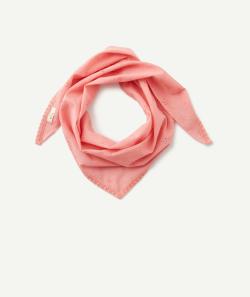 Le foulard rose avec broderie anglaise - TU