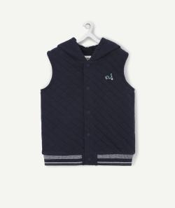 Le gilet sans manches bleu marine avec capuche - 3 M