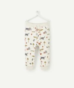 Pantalon de jogging écru imprimé animalier en fibres recyclées - 12 M