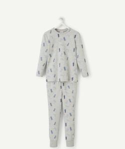 Pyjama garçon en coton gris thème pasta - 14 A