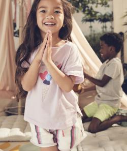 Pyjama short fille en coton avec motif glace - 8 A