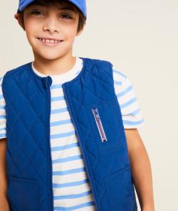 Blouson sans manches garçon matelassé bleu nuit - 10 A