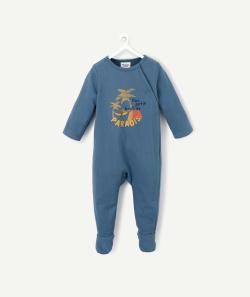 Dors bien en coton biologique bleu canard avec message - 23 M
