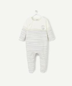 Le dors bien blanc et rayé bleu et vert en coton biologique - 3 M