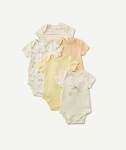 Le lot de 5 bodies pastel en coton biologique - 3 M