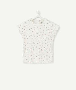 Le t-shirt blanc en coton biologique avec imprimé cerises - 6 M
