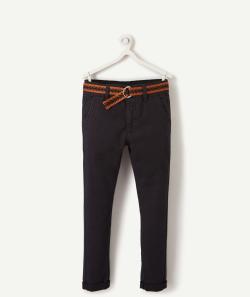 Le pantalon slim noir avec ceinture camel - 2 A