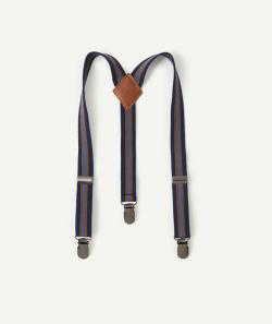 Les bretelles élastiquées bleues et marrons - 2-6 A