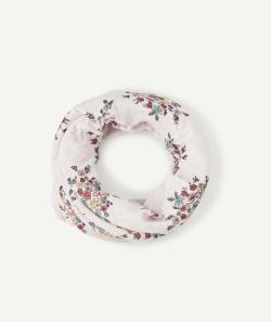 Le snood double tour rose fleuri - TU