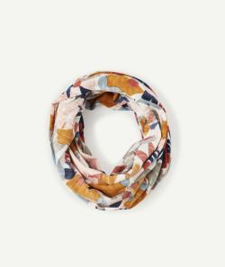 Le snood écru imprimé coloré en coton - TU