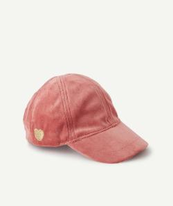 La casquette en velours rose toute douce - 9-18M