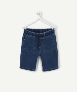 Le bermuda droit en jean bleu marine avec poches et cordons - 2 A