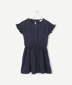 Robe en coton bleu marine avec détails cousus - 4 A