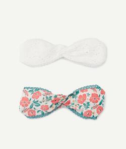 Le lot de 2 bandeaux croisés blanc à broderie et fleuri - 8-14 A