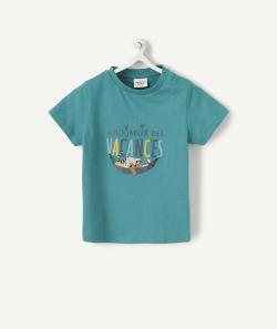 Le t-shirt vert avec animation et message en coton biologique - 3 M