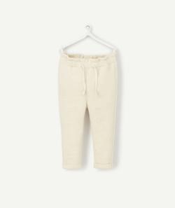 Pantalon de jogging bébé fille écru avec détails couleur dorée - 9 M