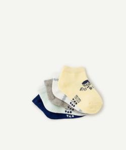 Lot de 5 socquettes bébé garçon bleu marine et jaune - 18-20