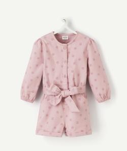 Combishort bébé fille en jean parme avec motifs - 12 M