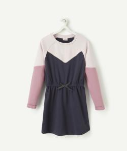 Robe fille colorblock violet et bleu marine - 8 A