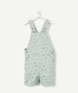 La salopette short verte imprimée plage - 3 M