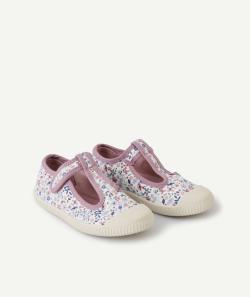 Chaussure ouverte en toile fille imprimé fleuri violet - 30