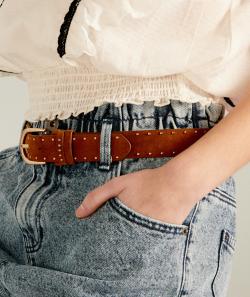 La ceinture marron cloutée - TU
