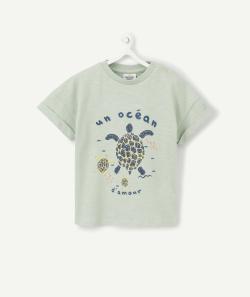 T-shirt vert en coton bio motifs tortues bébé garçon - 3 M