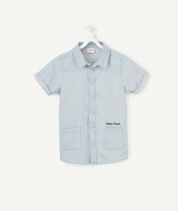 Chemise garçon à manches courtes en denim less water - 12 A