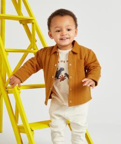 Chemise matelassée bébé garçon moutarde - 3 M