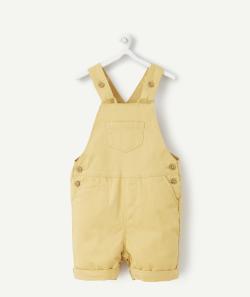 Salopette courte jaune bébé garçon avec poches - 12 M