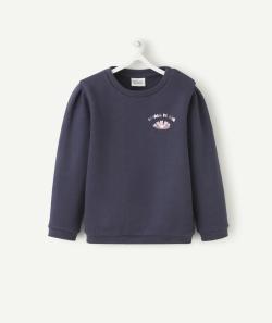 Sweat bébé fille en fibres recyclées bleu - 18 M
