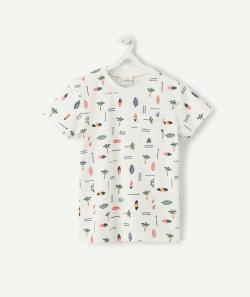 Le t-shirt blanc en fibres recyclées avec imprimé surf et palmiers - 14 A