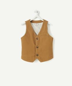 Veste sans manche garçon camel avec boutons - 2 A