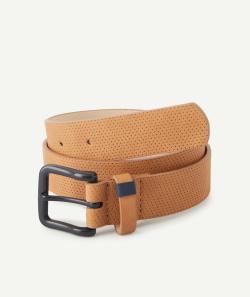 Ceinture garçon en fibres recyclé camel - 50-55
